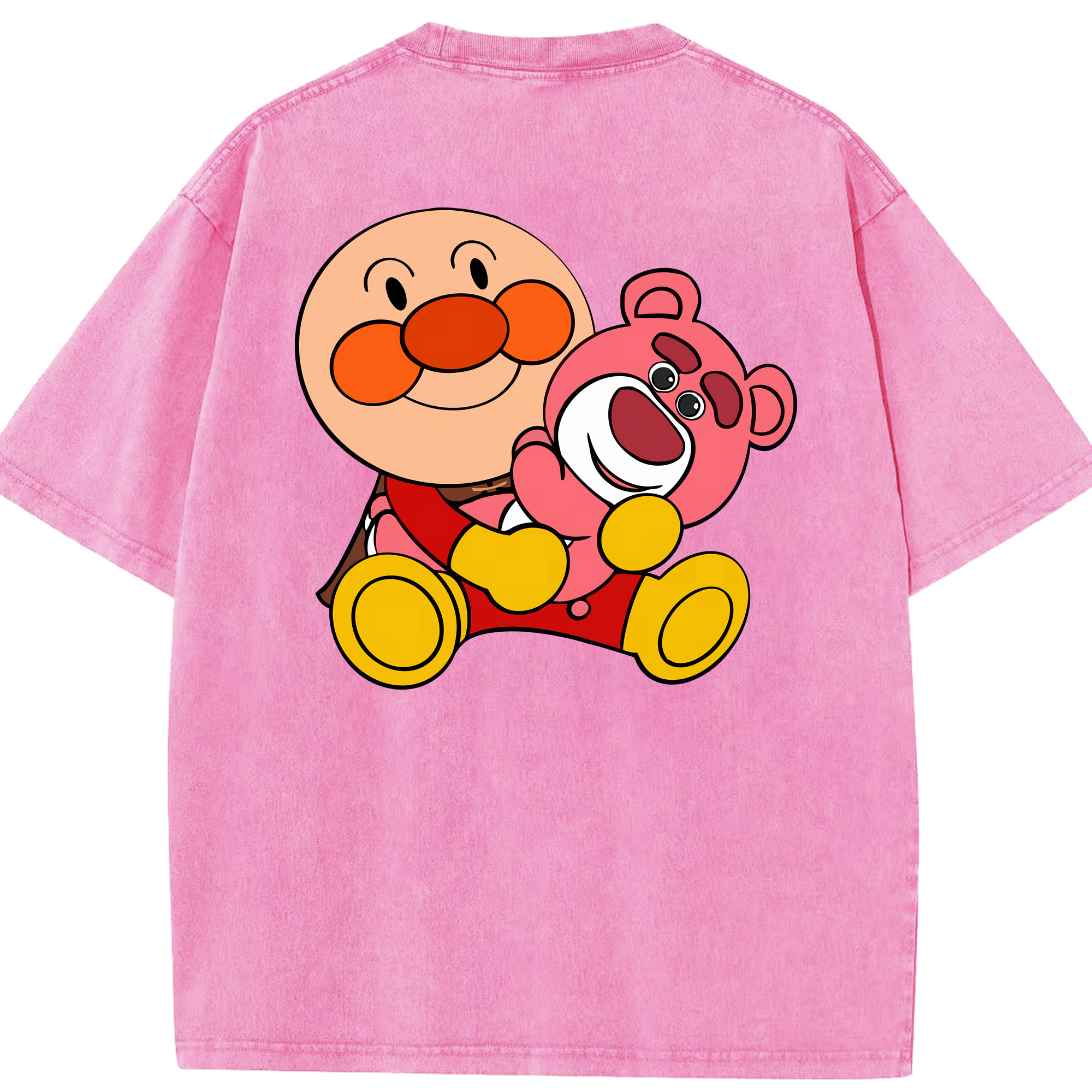（画像用） アンパンマン Anpanman 綿100% ヴィンテージ風 半袖Tシャツ（背面プリント）